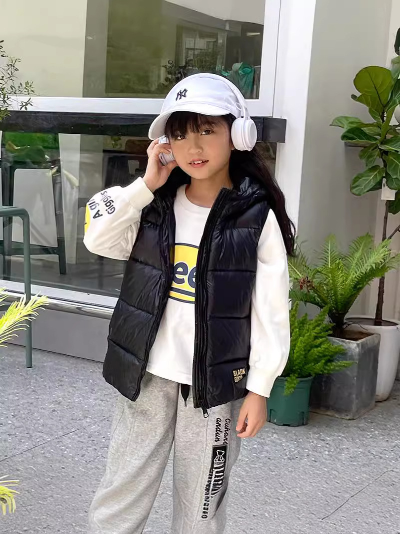 Children's long down jacket