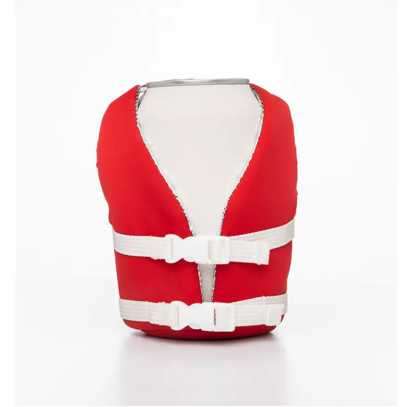 跨境热销LIFE Jacket加厚救生衣保温套易拉罐啤酒饮料羽绒服杯套