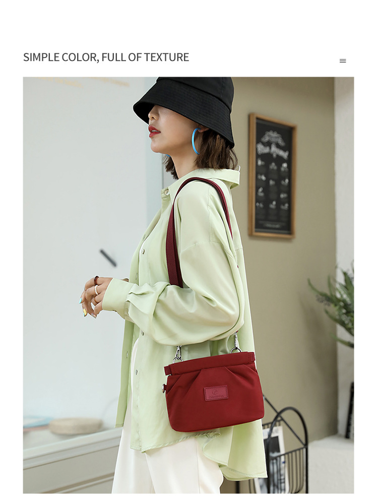 New women's bag 2025 Korean style crossbody bag, women's water-resistant nylon fabric single-shoulder bag, casual and versatile women's bag undefined