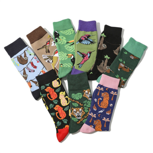 Female animal cartoon mid-tube men's bird monkey animation wholesale socks women's trendy men's foreign trade ins manufacturer socks