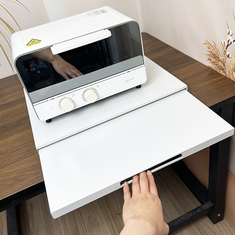 キッチンラック引き出し式アイアン電子レンジ収納炊飯器トレイホルダーカウンタートップ引き出し式引き出し