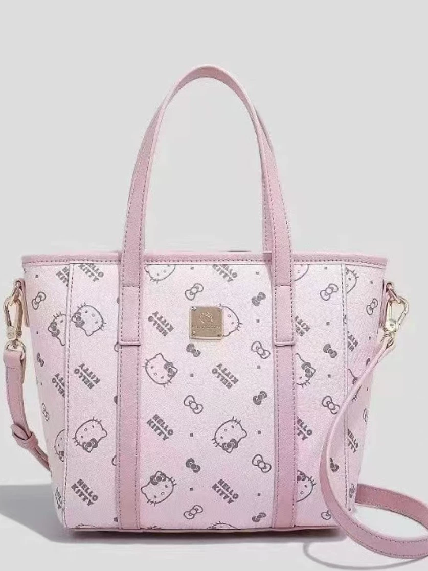 Бостонская сумка (Hello Kitty) классический вместительный Tote, фуксия, компактная 13×8.7×4 см