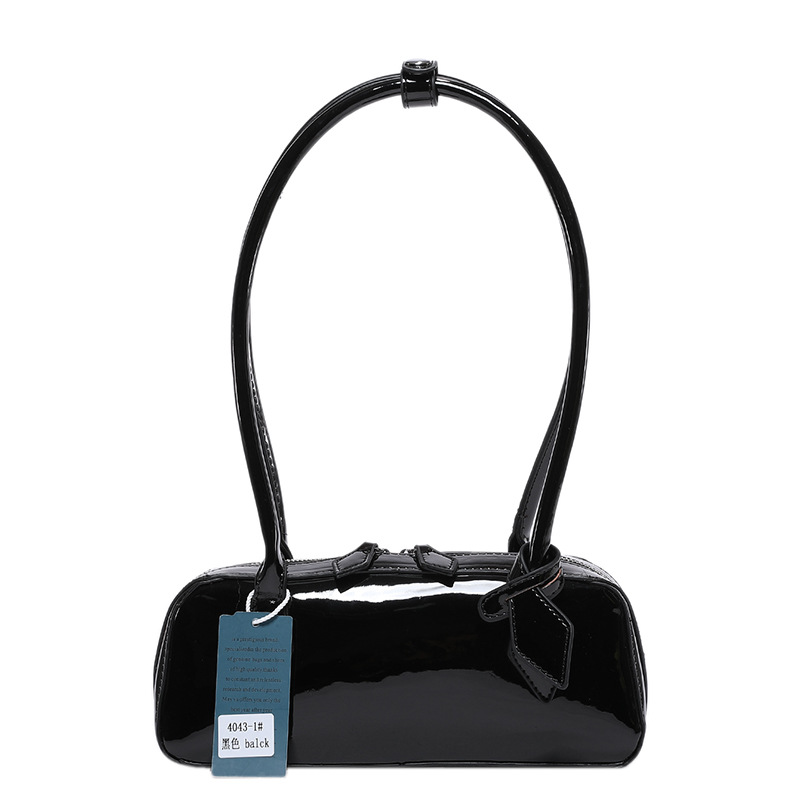 Bolso de axila con textura transfronteriza 2025 verano nuevo bolso femenino bolso retro de alta gama bolso de hombro brillante de charol