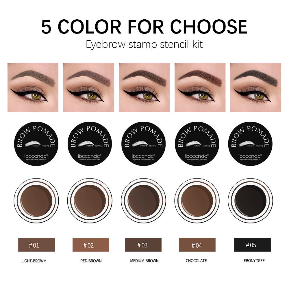 carina IBCCCNDC's new waterproof makeup resistant 5-color cream set with brush head and lazy eyebrow card_voghion.com