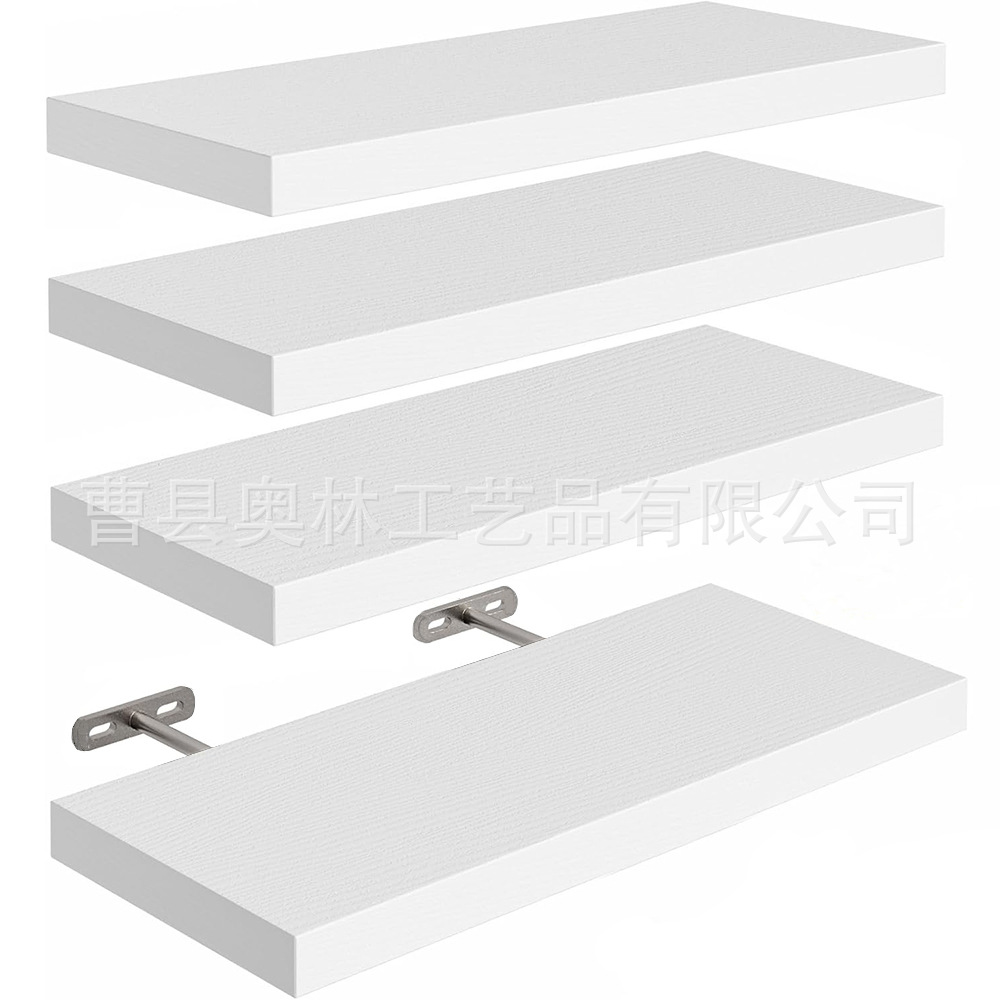 Estante de pared de madera de estilo rústico Estante de almacenamiento de partición flotante montado en la pared Estante de almacenamiento y acabado Floating Shelves