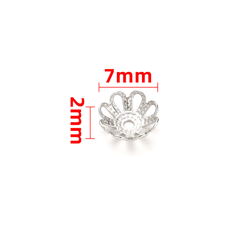 Steel color pearl petal hat flip flops 7mm