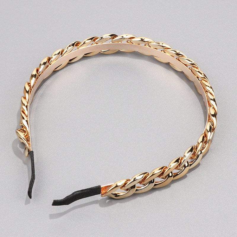 Vintage Style Geometric Solid Color Alloy Plating Hair Band display picture 6