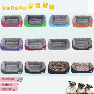 Pet nest mat autumn and winter new wholesale waterproof thickened footprints lamb velvet kennel cat mat pet supplies factory