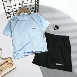 儿童夏季薄款男女童冰丝速干两件套装2026夏装童篮球服运动服宝棉