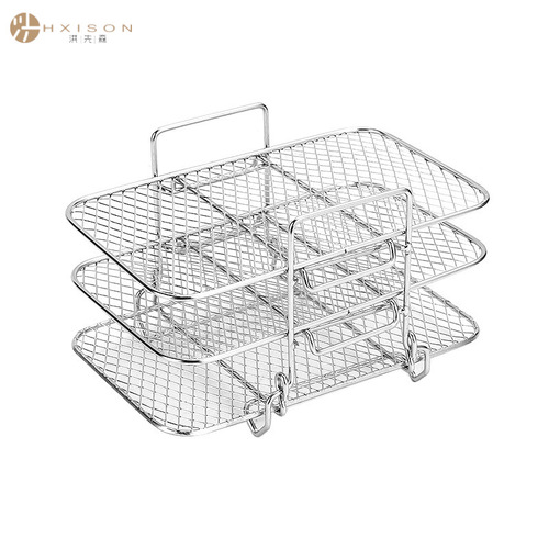 304 stainless steel drying and steaming rack, three-layer Air fryer accessories grill, detachable dehydration rack