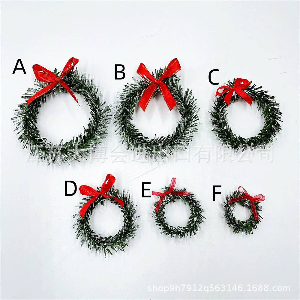 Трансграничная новая белая кисть (со снегом) Сосновая игла маленькая гирлянда с бантом праздничный фестиваль магазин одеваются украшения