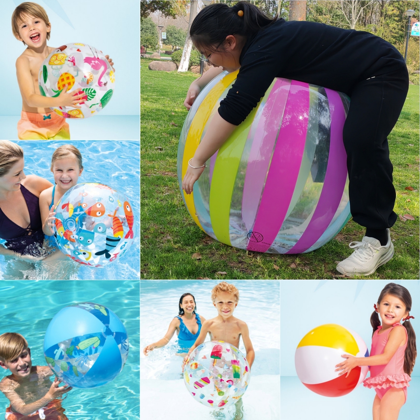 Children's Beach Ball Swimming Pool Hot Spring Water Toy Ball Adult Large Water Inflatable Ball Transparent Early Education Ball