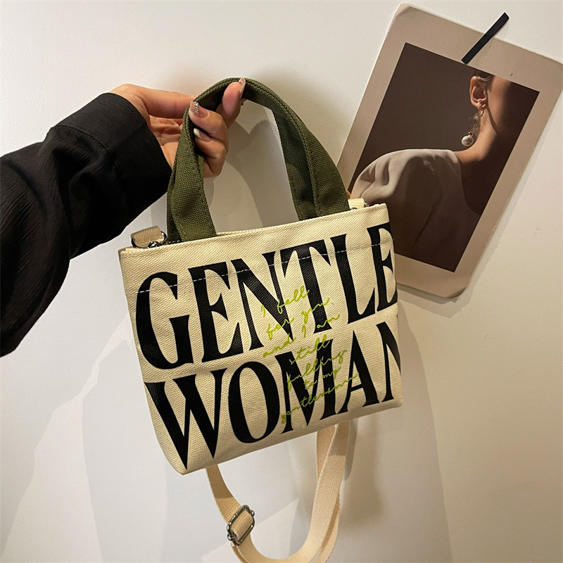 Gentle Woman彩色印花迷你手机帆布包包2023新款质感休闲单肩包袋