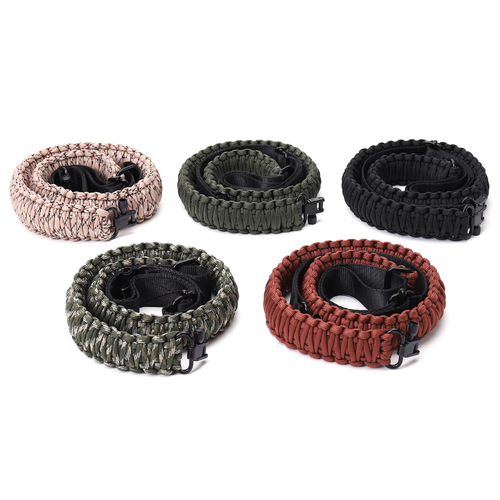 Cross-border best-selling outdoor 7-core 550 paracord multi-functional adjustable nylon tactical gun belt with QD buckle woven shoulder strap