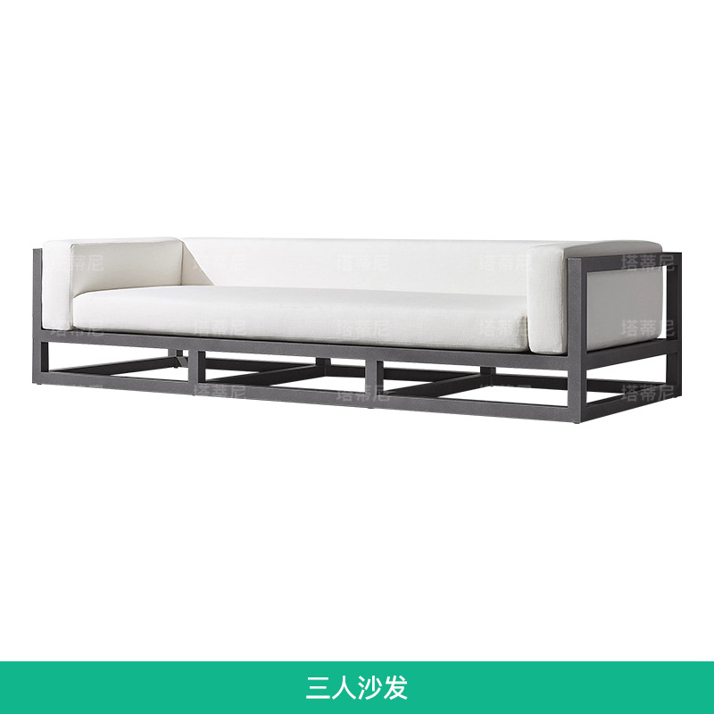 Conjunto de muebles de teca para exteriores, resistentes al agua y a los rayos UV, para patio, jardín, terraza, sofá de aluminio para balcón.