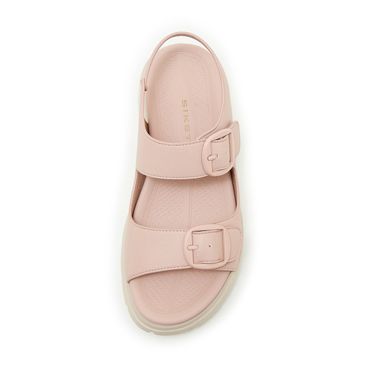 Sandal nữ quai ngang khóa kim loại đế xuồng cao gót 9 cm — màu đen, màu hồng, màu mơ chi tiết 31