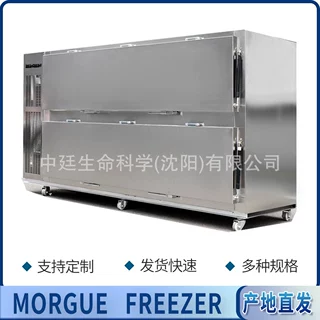2具侧开门不锈钢尸体冷藏箱 殡仪馆太平间使用 沈阳产地直发