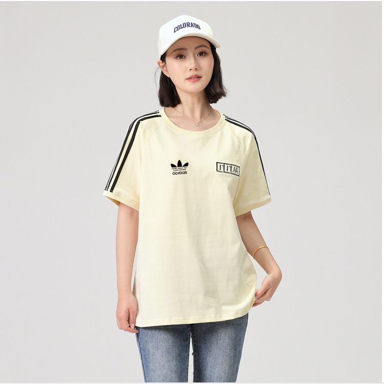 Clover Short-Sleeved Men's and Women's 2025 New Summer Retro Three-Stripe Sports Casual T-Shirt Half-Sleeved Top
