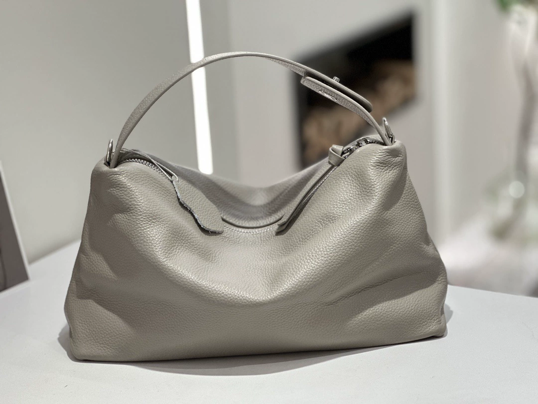 Matte leather shoulder bag, genuine leather