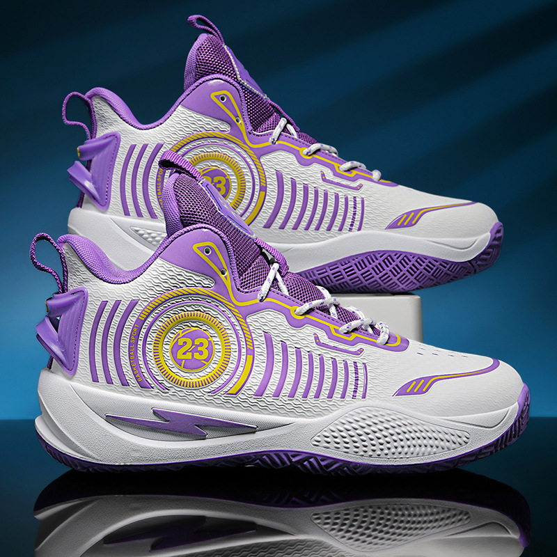 Zapatos de baloncesto de alto nivel transfronterizos, zapatos deportivos para estudiantes de primaria y secundaria, zapatos deportivos de fricción profesional con sonido. image 8