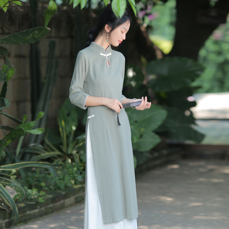 Long summer cheongsam