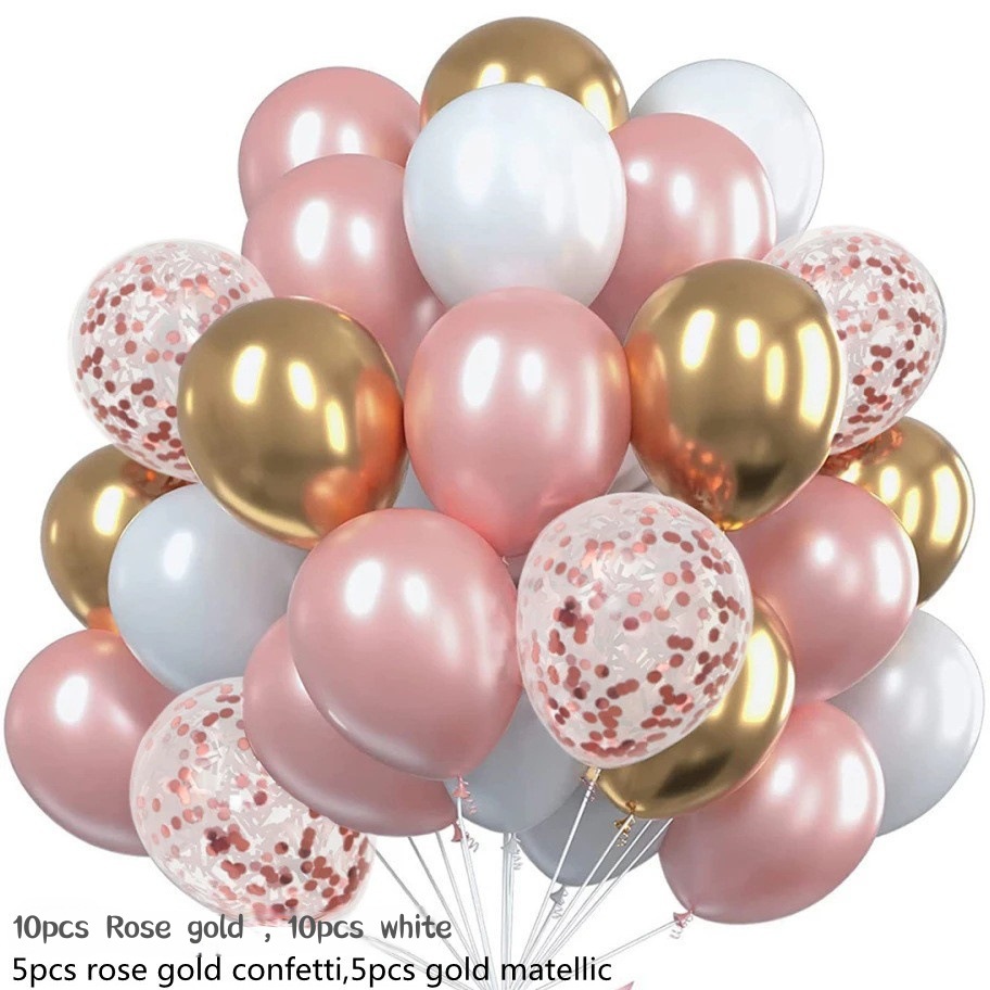 Metal oro rosa globo de látex Combo vino rojo Globos Paquetes cumpleaños boda paquete 30 Pack