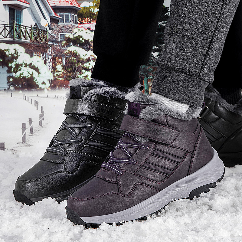 Zapatos para ancianos zapatos para caminar zapatos engrosados con terciopelo en invierno y zapatos deportivos casuales con suela suave zapatos para madres engrosados con algodón