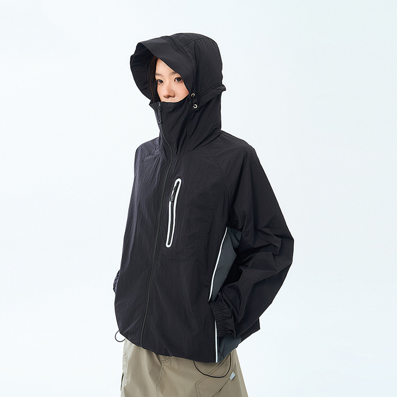 ビッグブランドアウトドアマウンテン日焼け防止服女性のための 2025 新しい夏ドーパミン軽くて薄いルーズショートジャケット|undefined