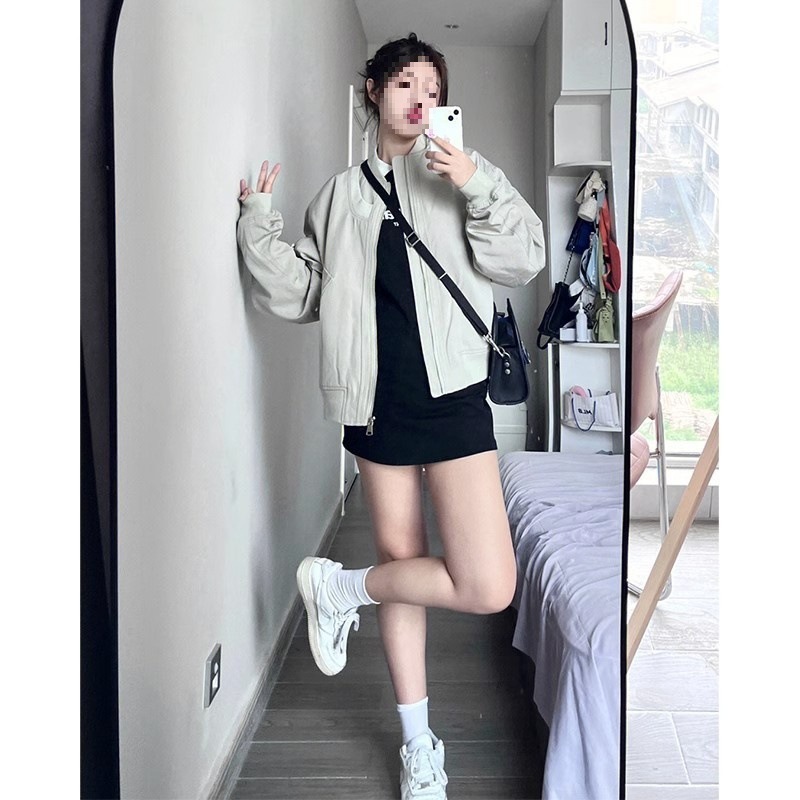 美式复古秋冬外套女2025新款飞行员夹克设计感小众春秋棒球服|undefined