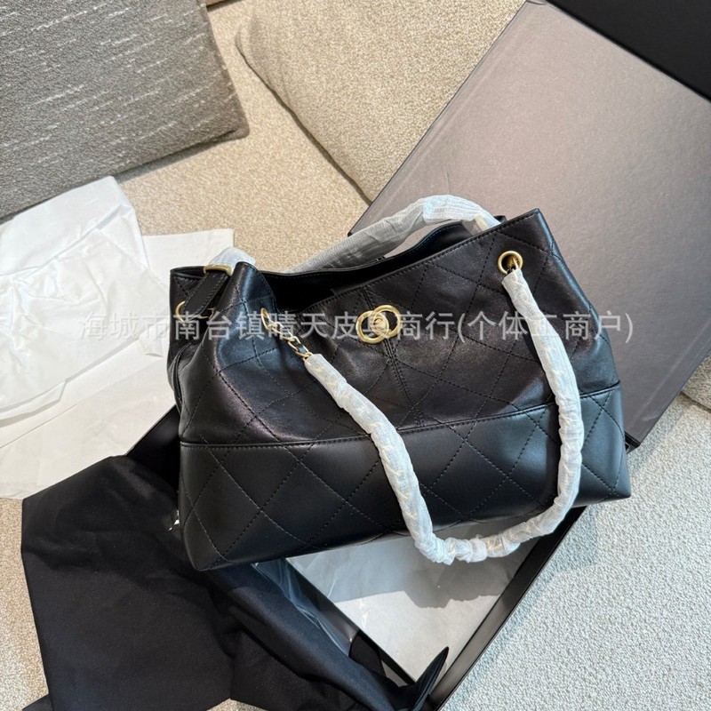 小香家链条慵懒风拼色鹿皮hobo腋下包水桶包撞色托特手提女包斜挎|undefined