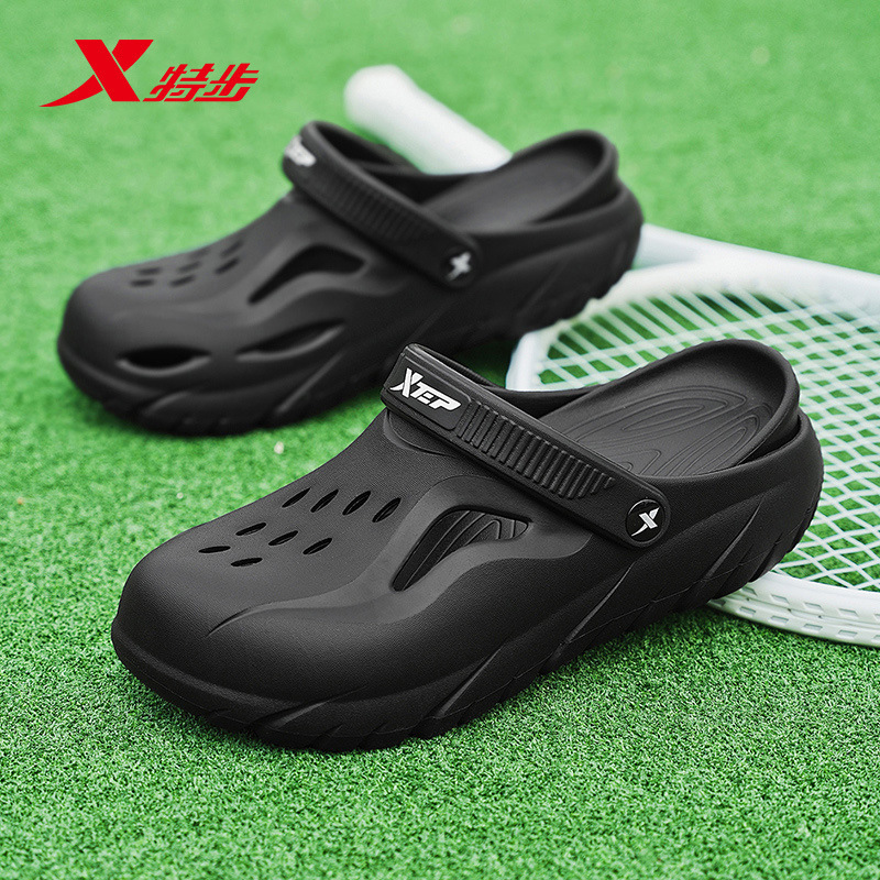 Xtep Crocs メンズ ビーチシューズ アウターウェア 滑り止め 夏 通気性 アウトドア サンダル スポーツ レジャー 包頭スリッパ|undefined