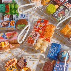 オリジナルガシャポンバッグ透明ベビーバッグミニシミュレーション食品おもちゃ飲料ペンダント diy スクールバッグチェーン手作りミニチュアペンダント