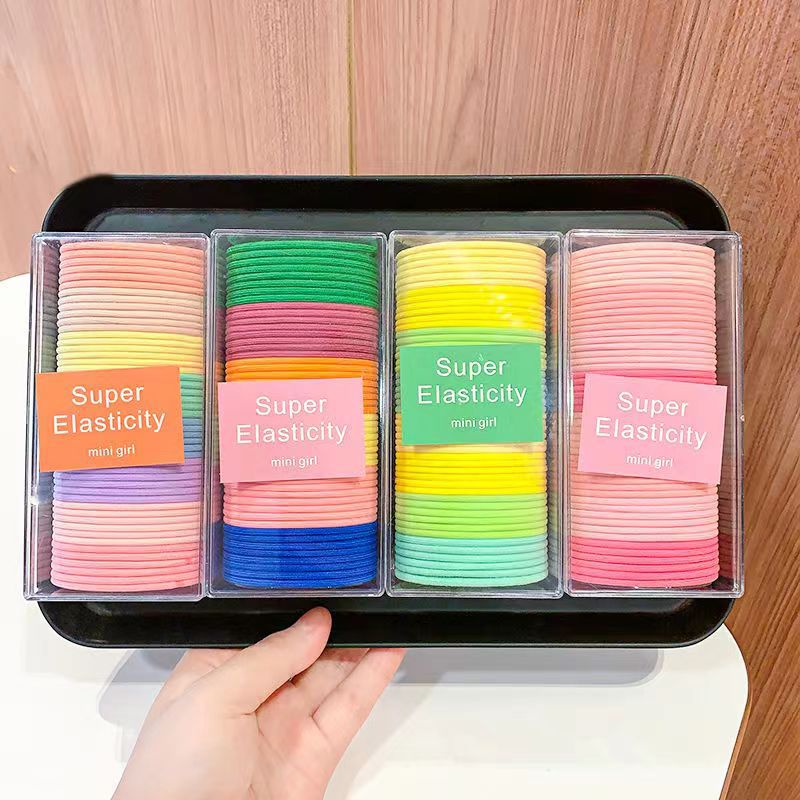 Nueva banda de goma para niños diadema de color caramelo banda de goma de alta elasticidad las niñas no lastiman la cuerda del pelo banda de pelo TikTok transfronteriza
