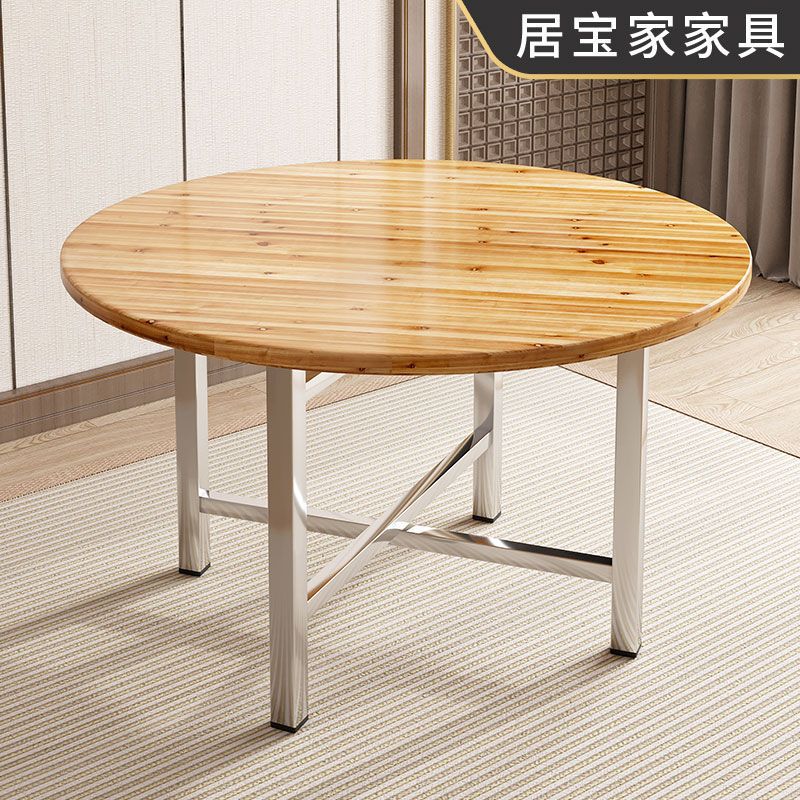 Solid Wood Large Round Table, Fir Wood Round Table, Dining Table, Hotel Multi-Person Round Table, Banquet Table Top, Cross-Border Factory Foreign Trade Wholesale