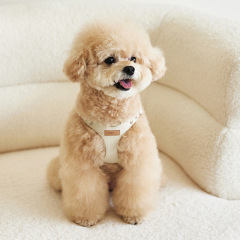 卸売りINS皮質韓国小型犬puペット犬チェーンテディ比熊外出胸帯牽引ロープ