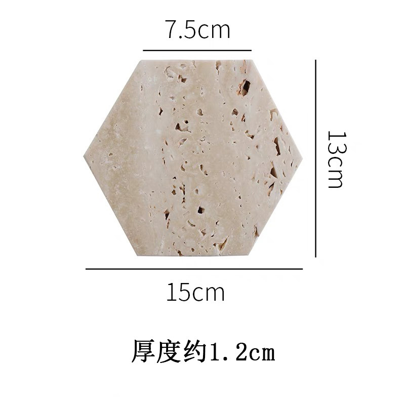 Paleta de piedra de cueva natural de estilo medieval alta sensación de hoteles en el hogar bandeja de almacenamiento de mesa aislamiento térmico cojín de tazas adornos