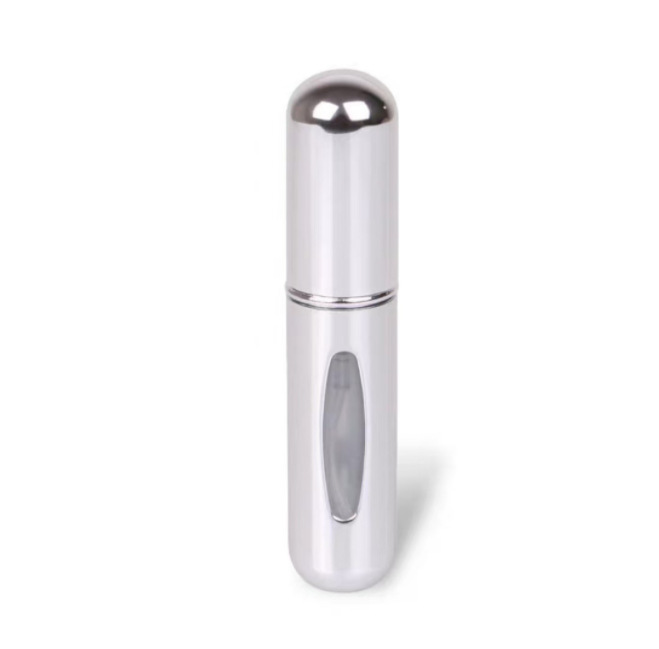 Botella de perfume de 5ml en stock, botella de spray recargable, botella de perfume de muestra de cosméticos de viaje portátil de aluminio