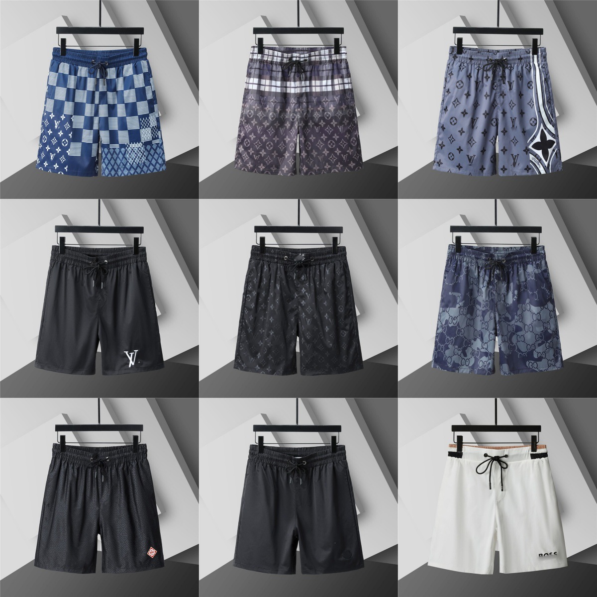 Cross-border 26ss high-quality trendy and stylish beach shorts with printed logo, light luxury casual versatile shorts
