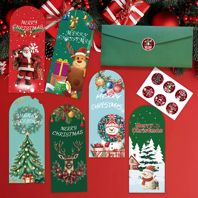 Christmas card跨境圣诞节贺卡高级感创意祝福圣诞小卡片信封定制