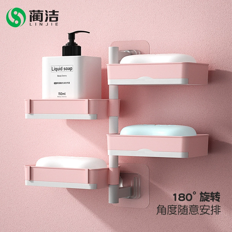 蔺洁 Rotating soap box New Creative Creative Creative Soap Box Bathroom Bathroom multi -layer drain rack for bathroom