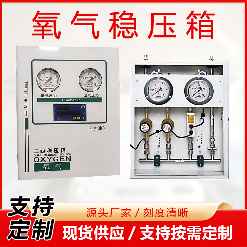氧气二级减压箱 医院楼层双路流量计调压二级减压箱 气体稳压箱厂