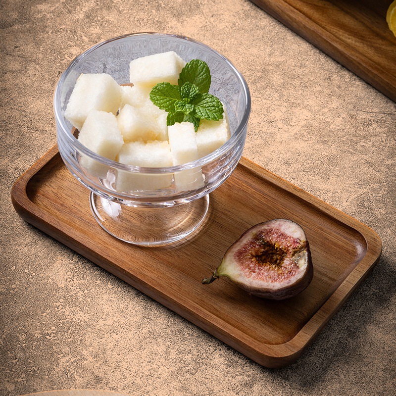 Acacia madera taza almohadilla bandeja de té hotel bandeja de madera sólida fruta creativa platos de dulces platos rectangulares platos de remojo secos