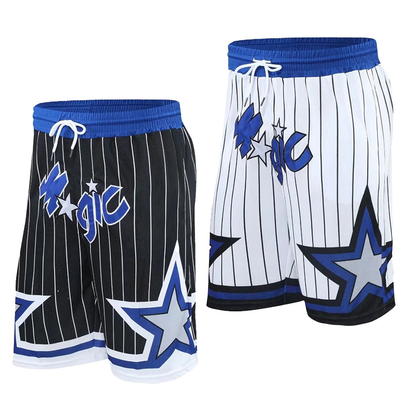 Magic Medy Lakers Basketball Training Bull Shorts American Retro Embroidered Quick-Drying Breathable No-Knee Five-Quarter Pants