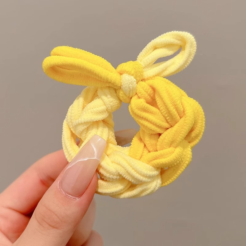 Cuerda para el cabello retro Maillard, temperamento femenino, cuerda para el cabeza duradera, banda de goma para el cabello de alta gama, tocado de lazo para el cabello de cola de caballo alta