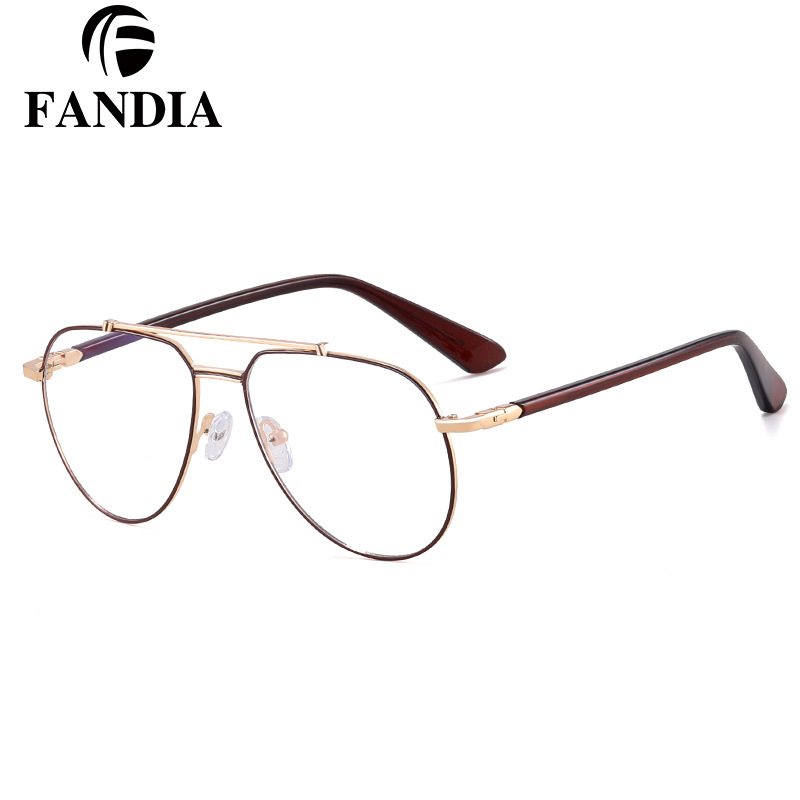 91330 personalidad de gafas delgadas y ligeras, gafas de metal, gafas anti-luz azul para hombres con tendencia de gafas de miopía