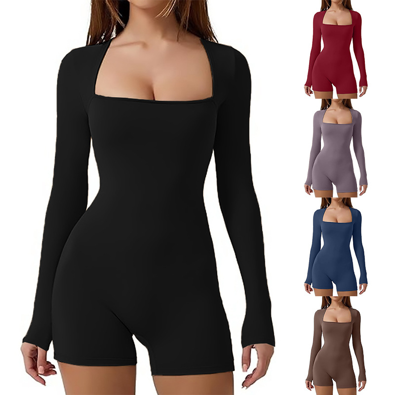 Women's Bodysuits Long Sleeve Bodysuits Sexy Solid Color display picture 4