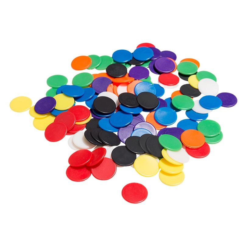 Supply 15mm plastic chips transparent color chips teaching utensils game currency bingo game accessories