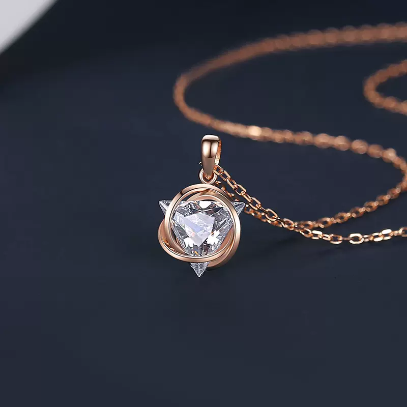 摩天轮S925银星环套链女小众设计高级感吊坠时尚简约百搭纯银项链