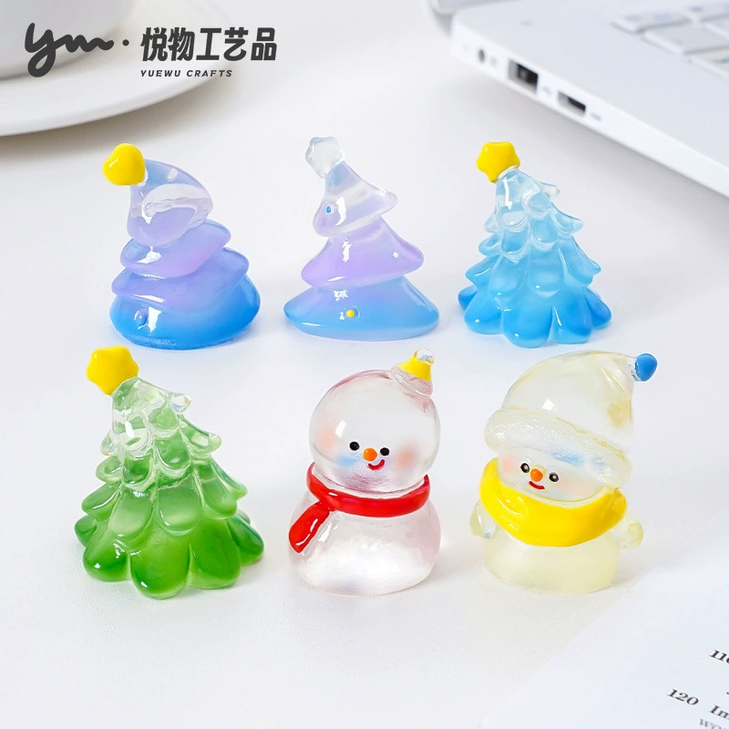 Симпатичная прозрачная рождественская елка снеговик куклы diy украшения слепые сумки аксессуары микро-ландшафтный рабочий стол автомобильный маленький украшение