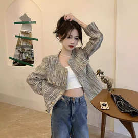 法式小香风短款长袖外套女装秋季小个子新款设计感洋气ins上衣女